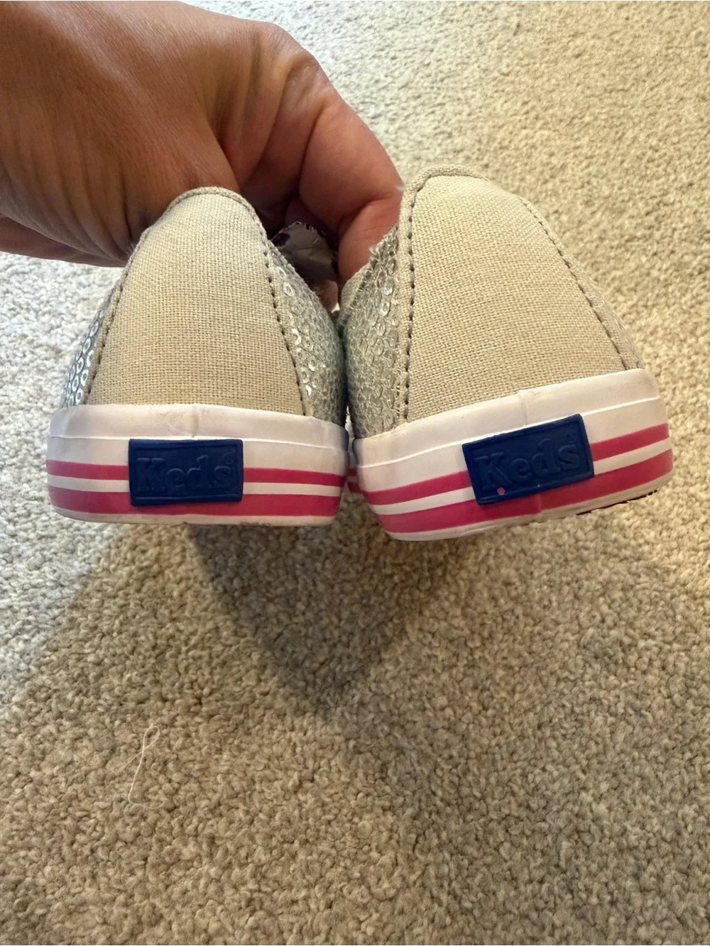 Keds x Hello Kitty Silver Sequin Glitter Mary Jane Shoes - Toddler Size 10